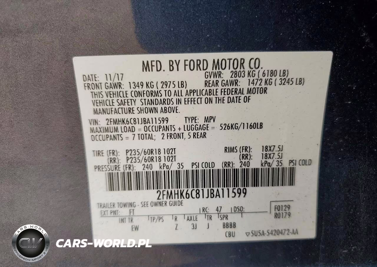 2018 Ford Flex Sel VIN:2FMHK6C81JBA11599 - 13