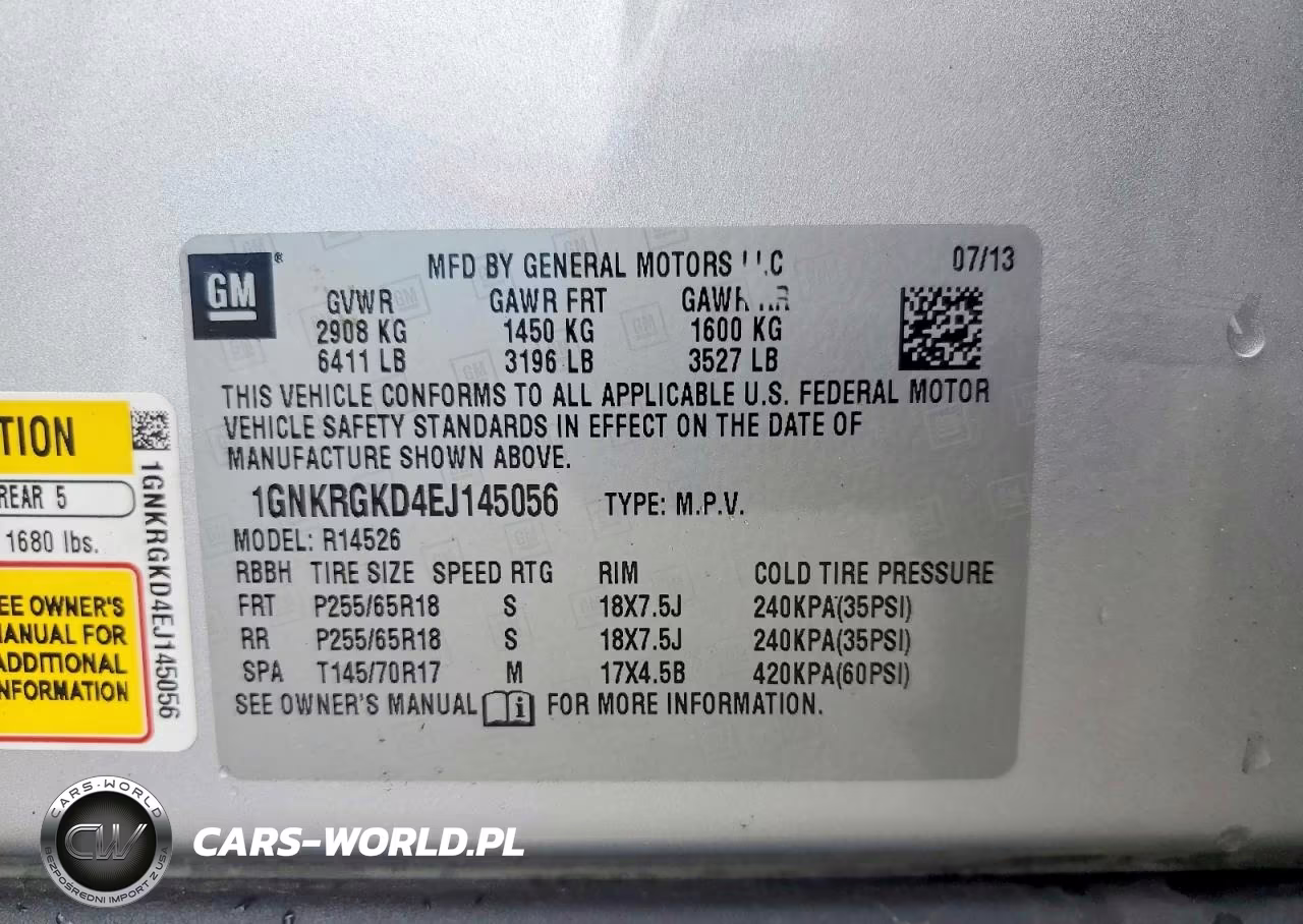 2014 Chevrolet Traverse Lt VIN:1GNKRGKD4EJ145056 - 13