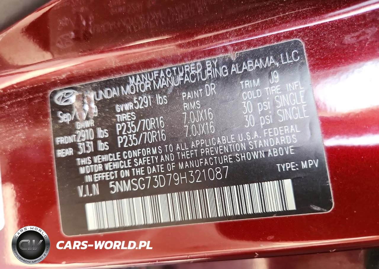 2009 Hyundai Santa Fe Gls VIN:5NMSG73D79H321087 - 13