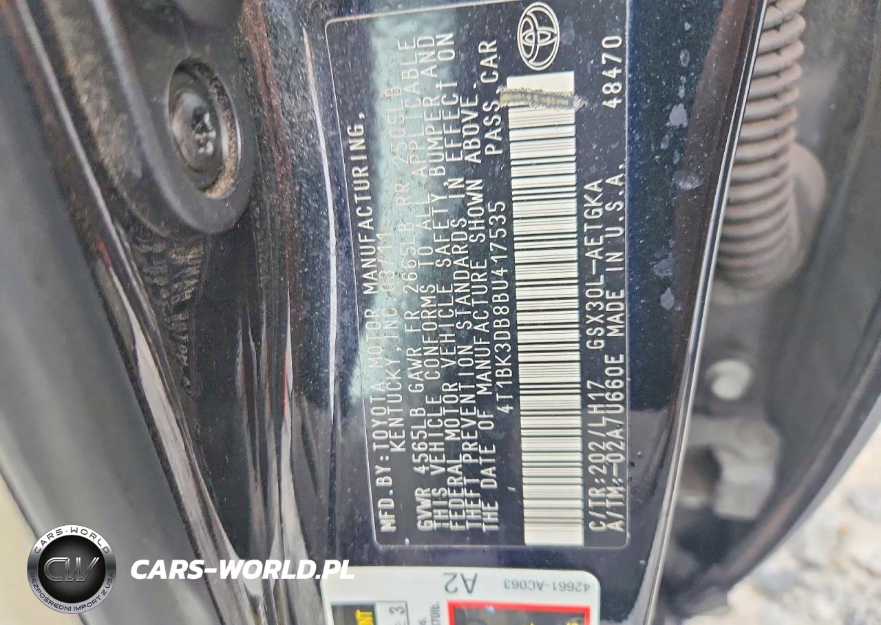 2011 Toyota Avalon Base VIN:4T1BK3DB8BU417535 - 13