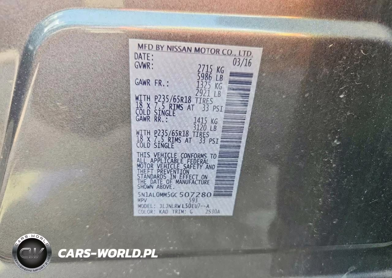 2016 Infiniti Qx60 Base VIN:5N1AL0MM5GC507280 - 14