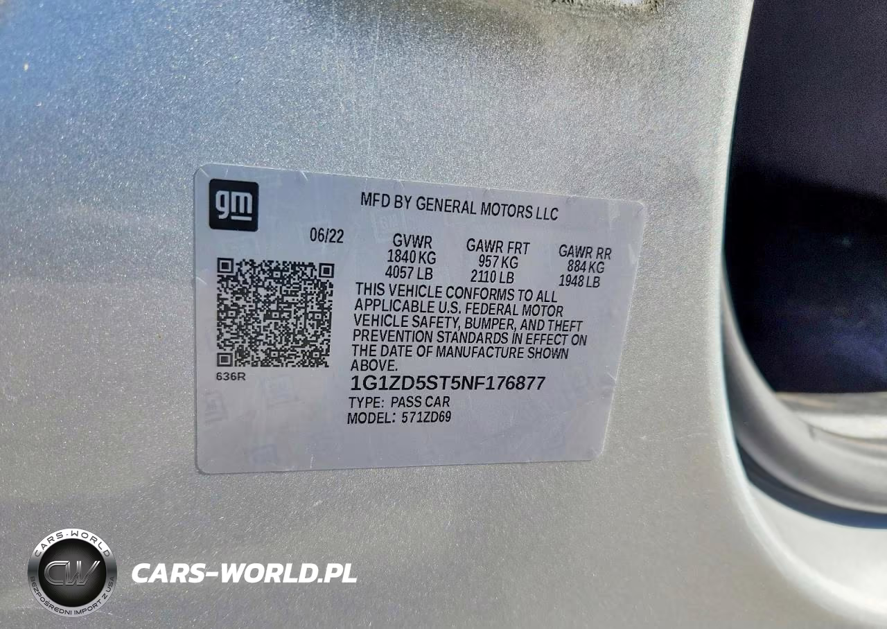 2022 Chevrolet Malibu Lt VIN:1G1ZD5ST5NF176877 - 13