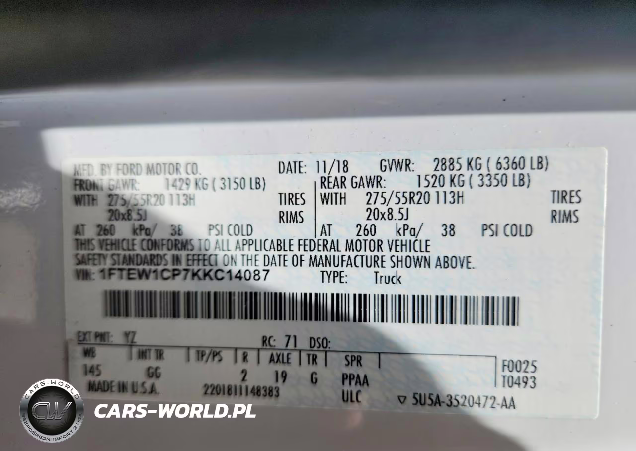 2019 Ford F150 Supercrew VIN:1FTEW1CP7KKC14087 - 12