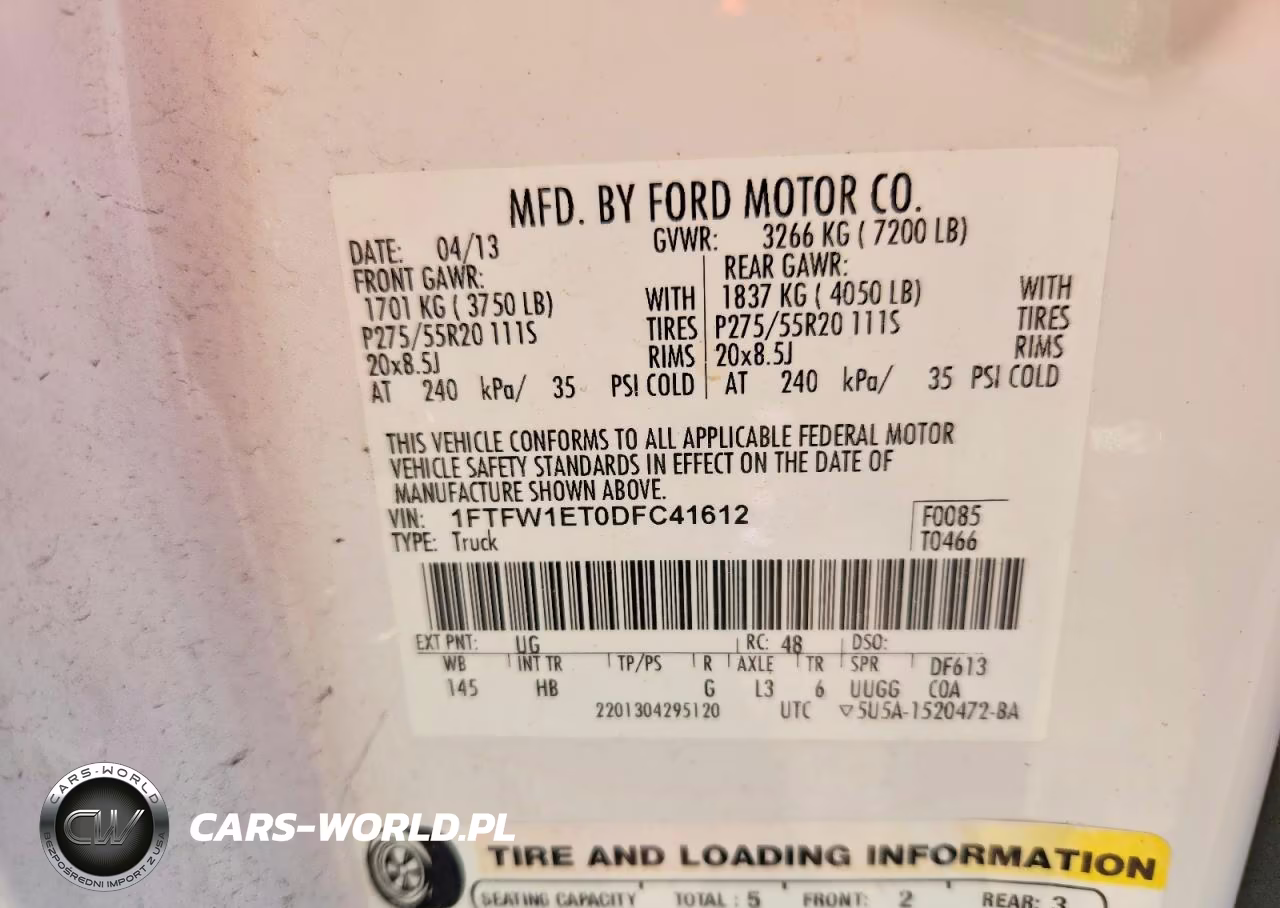 2013 Ford F150 Supercrew VIN:1FTFW1ET0DFC41612 - 12