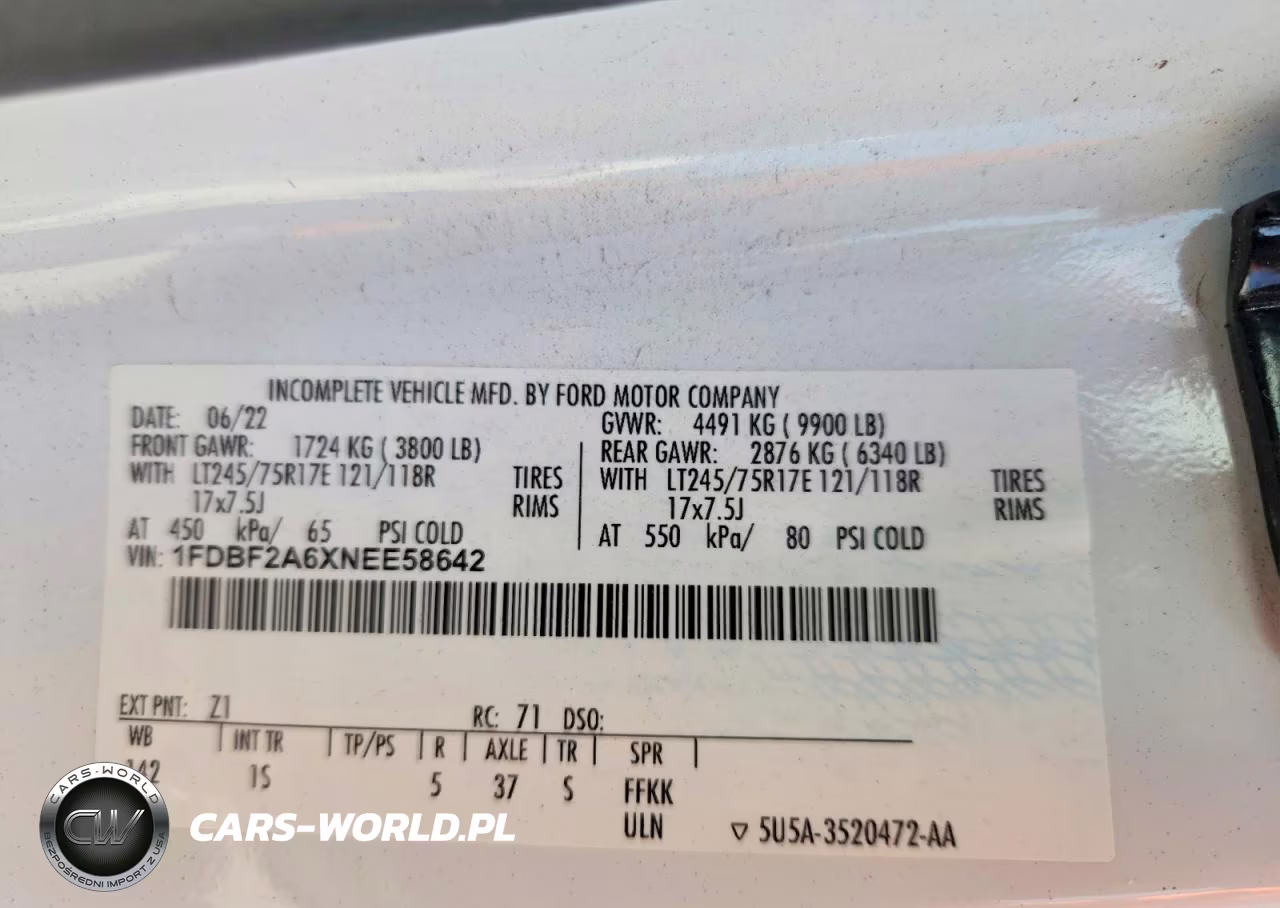 2022 Ford F250 Super Duty VIN:1FDBF2A6XNEE58642 - 12