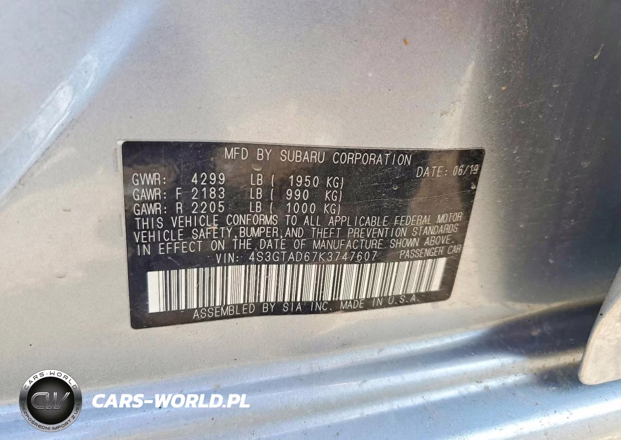 2019 Subaru Impreza Premium VIN:4S3GTAD67K3747607 - 12