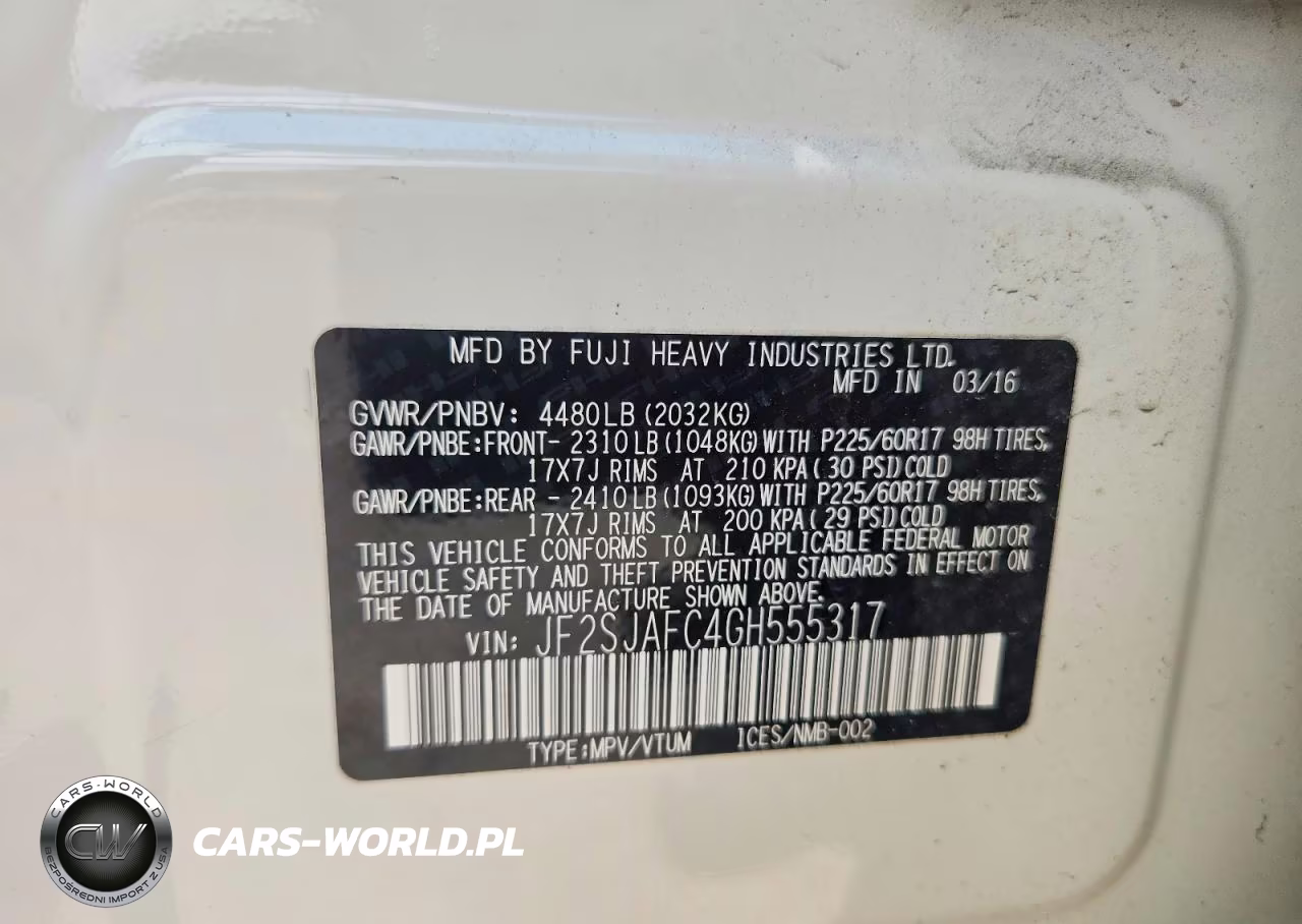 2016 Subaru Forester 2.5I Premium VIN:JF2SJAFC4GH555317 - 14