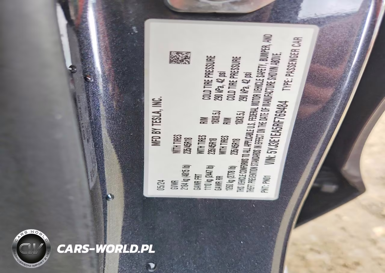 2024 Tesla Model 3 VIN:5YJ3E1EA5RF769484 - 12