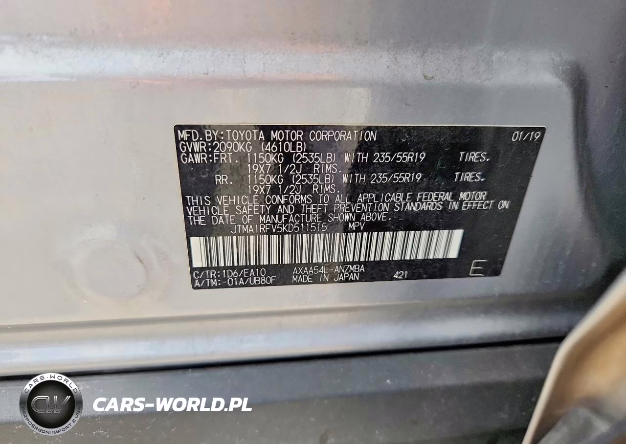 2019 Toyota Rav4 Xle Premium VIN:JTMA1RFV5KD511515 - 13