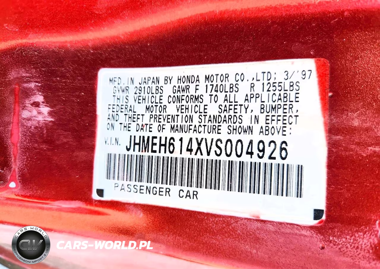 1997 Honda Civic Del Sol S VIN:JHMEH614XVS004926 - 12