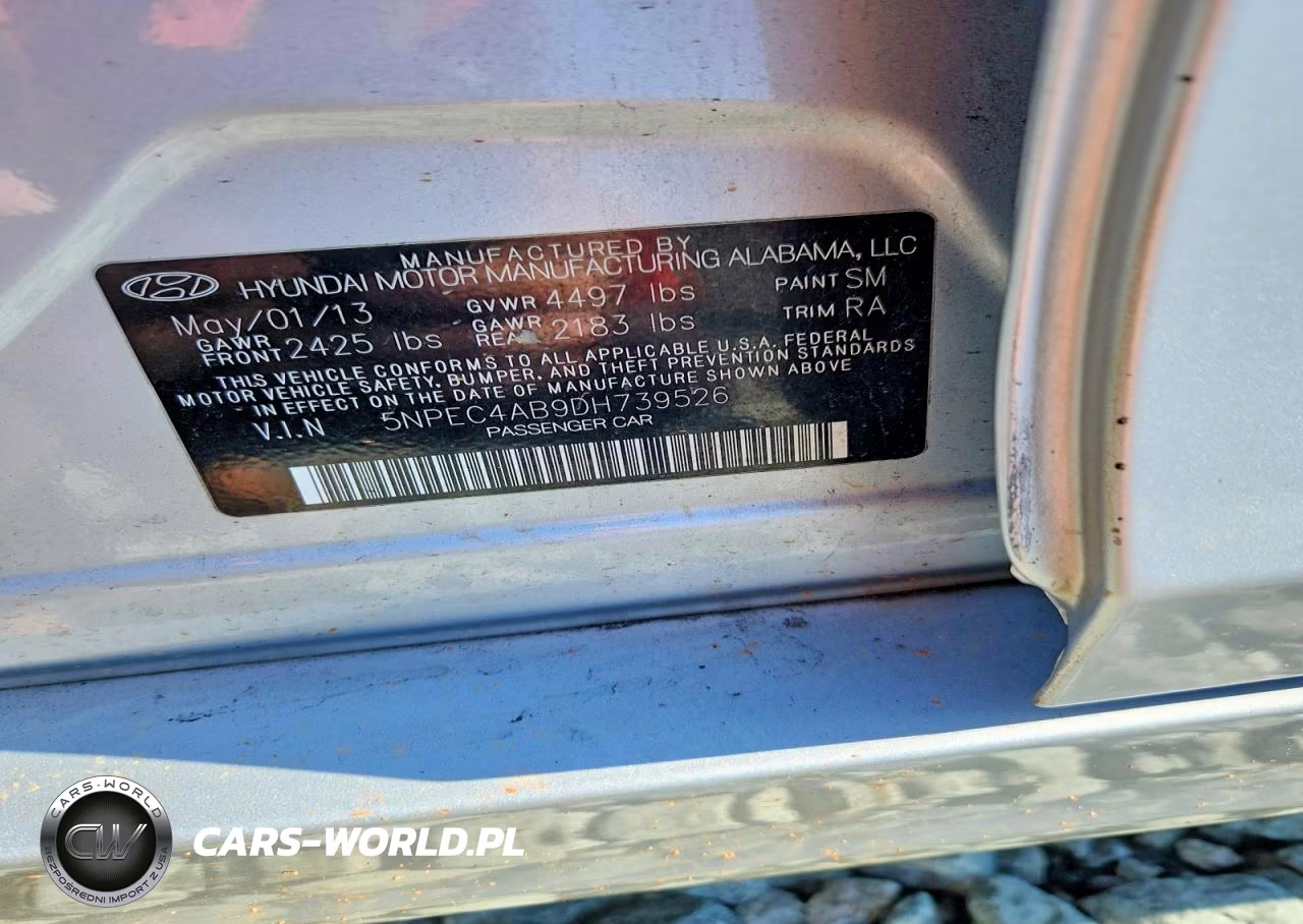 2013 Hyundai Sonata Se 2.0T VIN:5NPEC4AB9DH739526 - 12