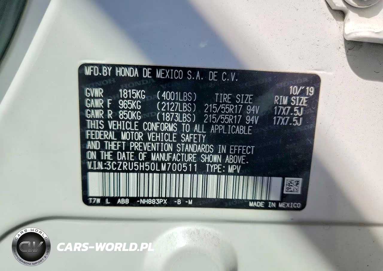 2020 Honda Hr-V Ex VIN:3CZRU5H50LM700511 - 14