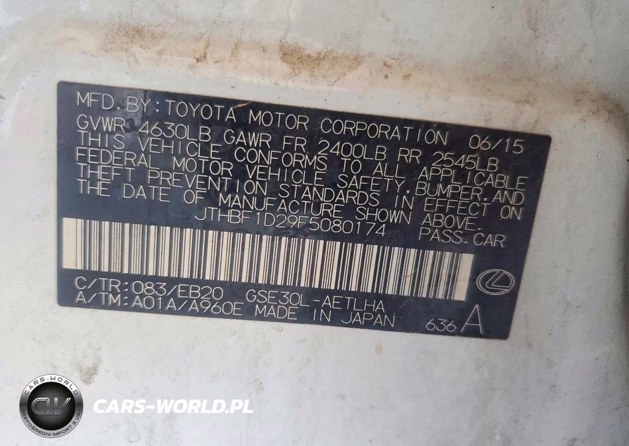 2015 Lexus Is 250 VIN:JTHBF1D29F5080174 - 12