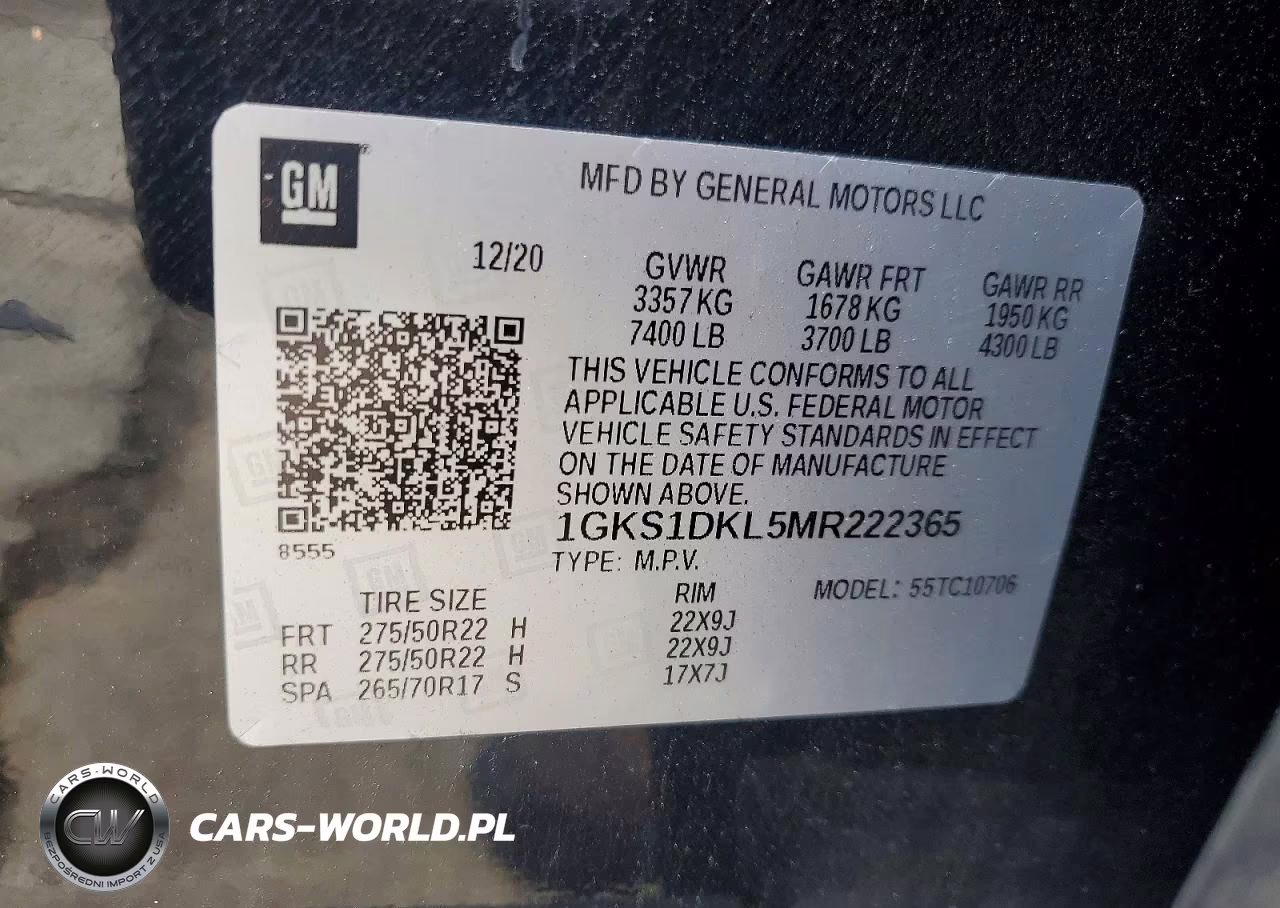 2021 GMC Yukon Denali VIN:1GKS1DKL5MR222365 - 13