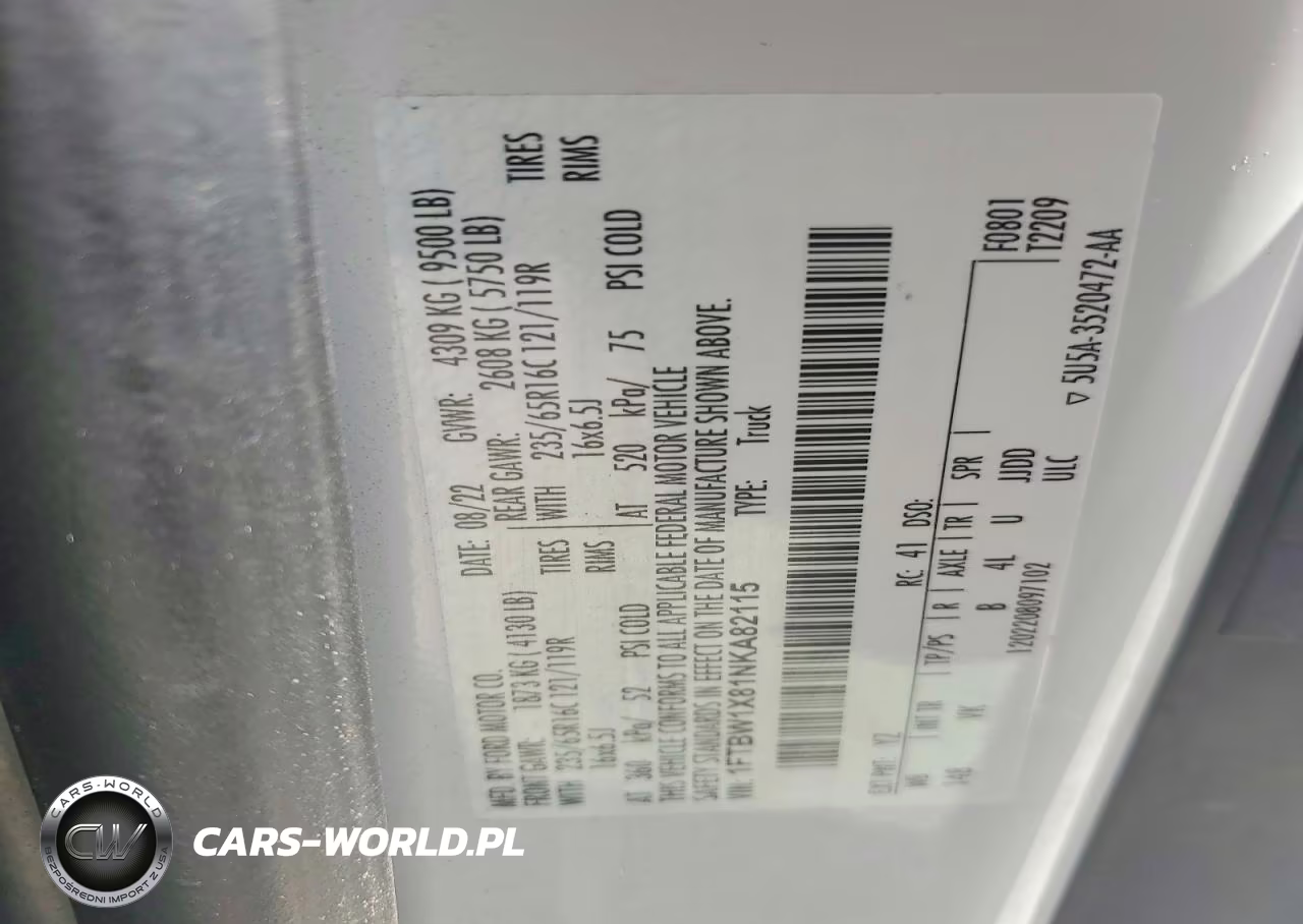 2022 Ford Transit T-350 VIN:1FTBW1X81NKA82115 - 13