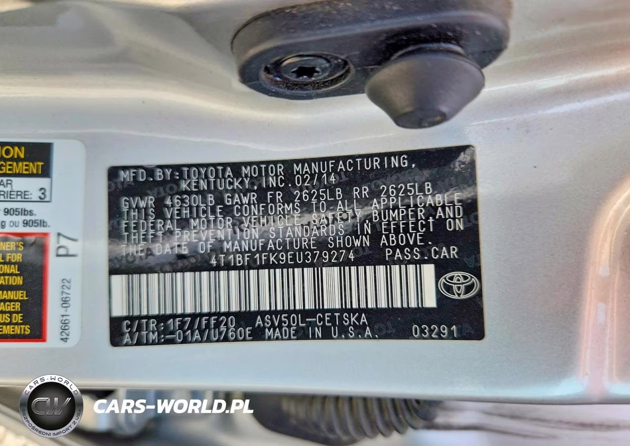 2014 Toyota Camry Se VIN:4T1BF1FK9EU379274 - 12