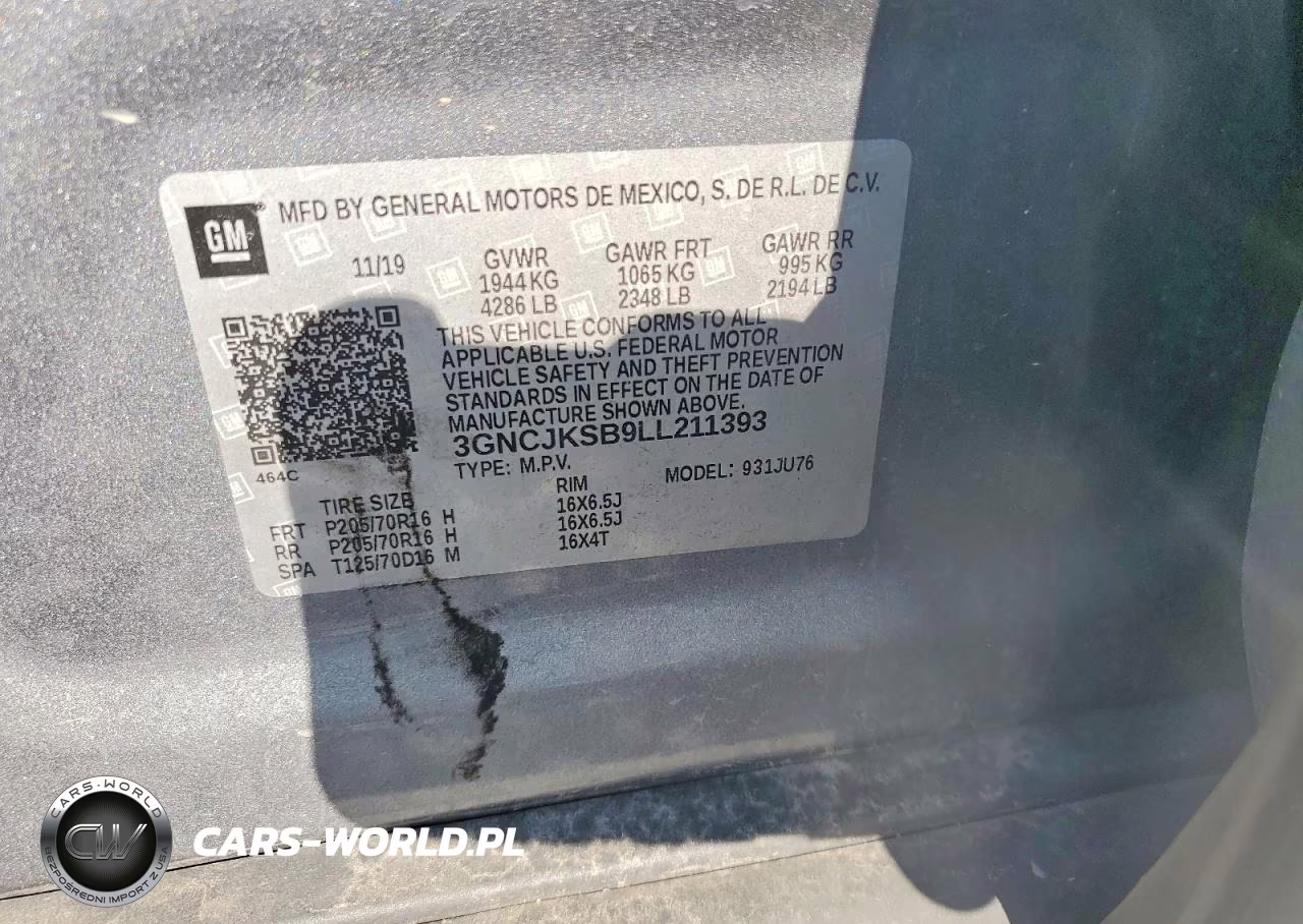 2020 Chevrolet Trax Ls VIN:3GNCJKSB9LL211393 - 13