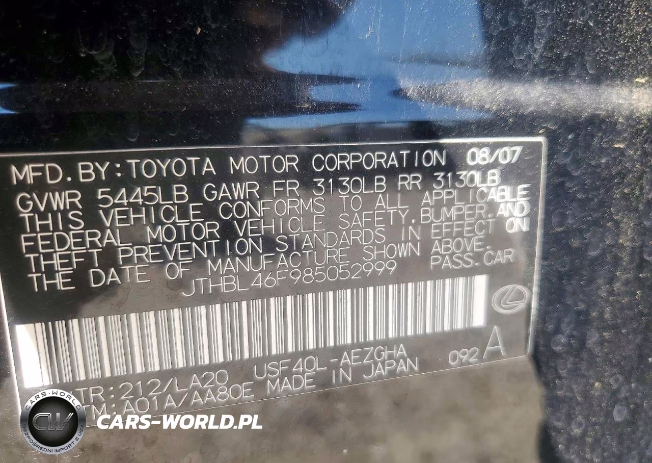 2008 Lexus Ls 460 VIN:JTHBL46F985052999 - 12