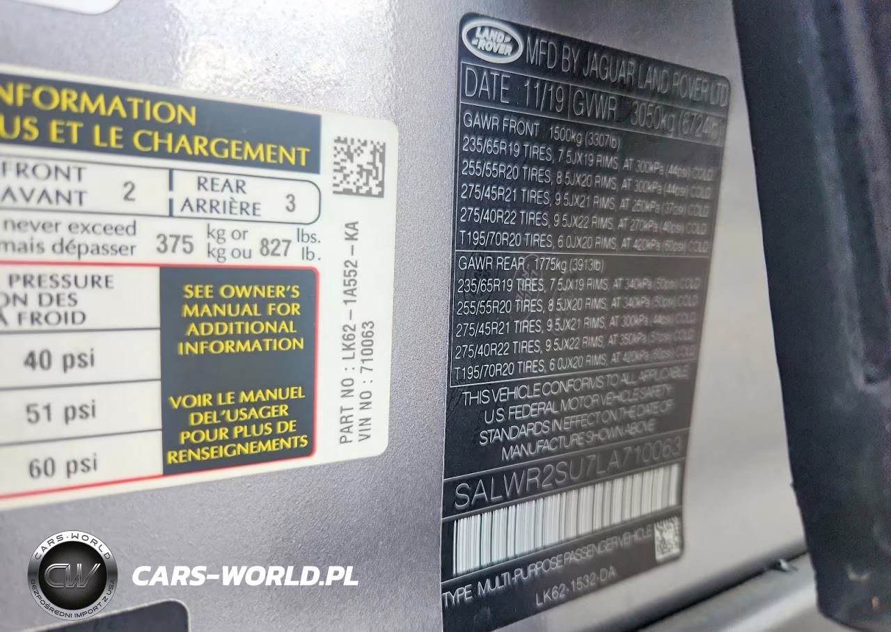 2020 Land Rover Range Rover Sport Hse VIN:SALWR2SU7LA710063 - 13