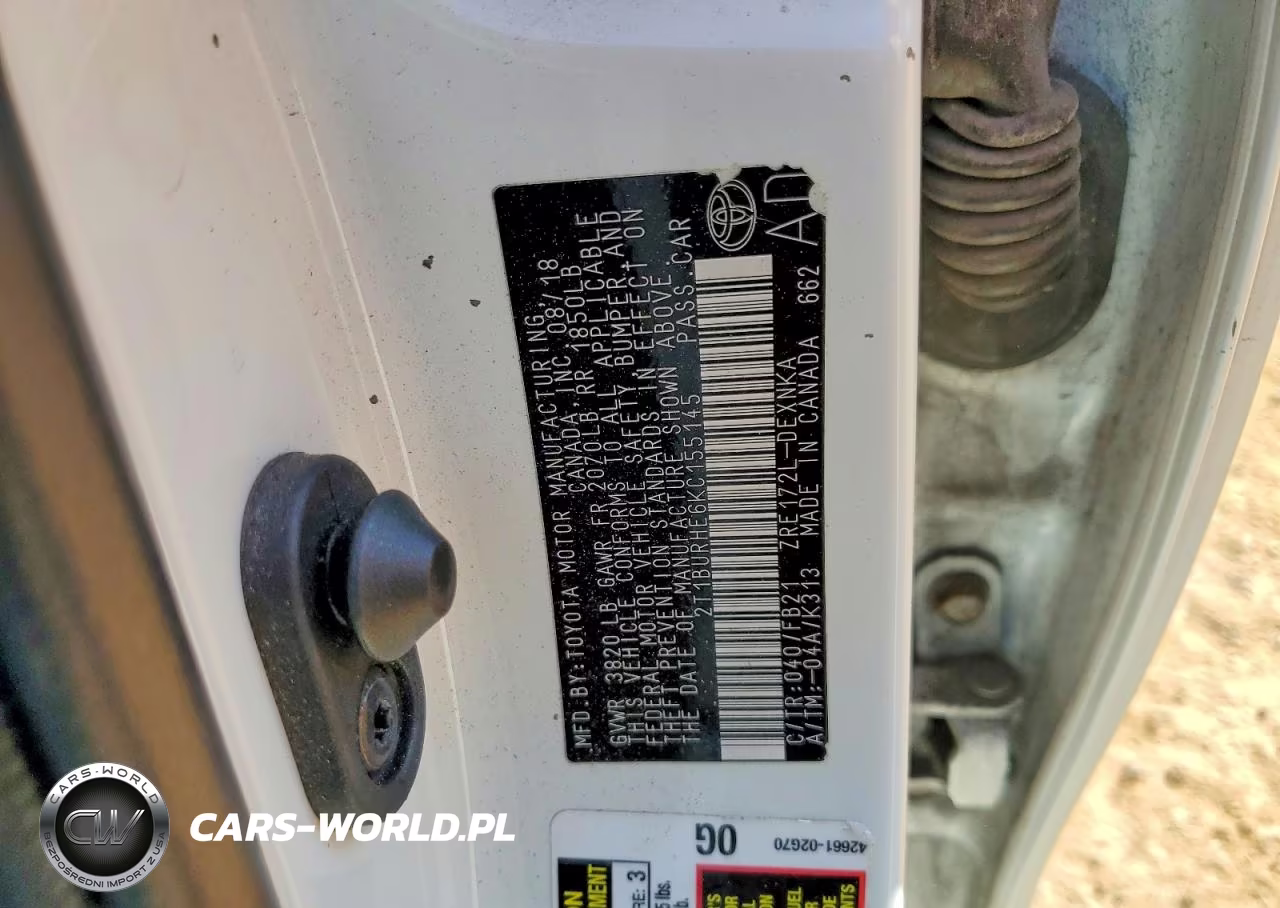 2019 Toyota Corolla Le VIN:2T1BURHE6KC155145 - 12