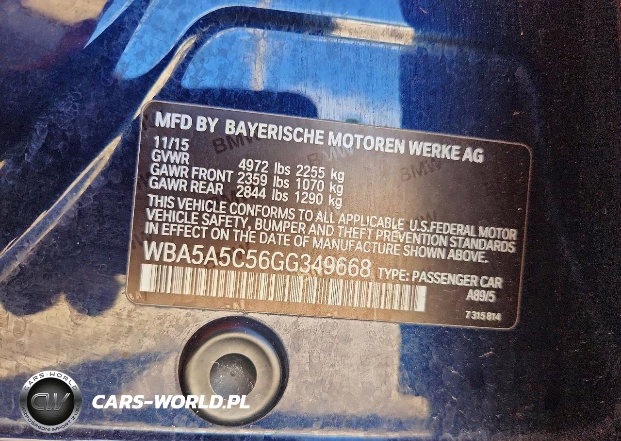 2016 BMW 528 I VIN:WBA5A5C56GG349668 - 12