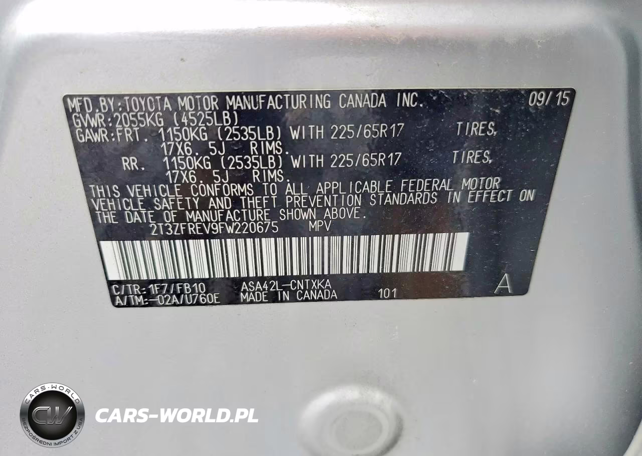 2015 Toyota Rav4 Le VIN:2T3ZFREV9FW220675 - 13