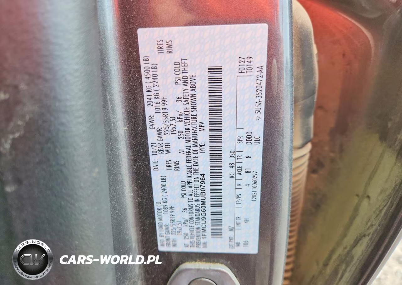2021 Ford Escape Se VIN:1FMCU9G60MUB07964 - 14