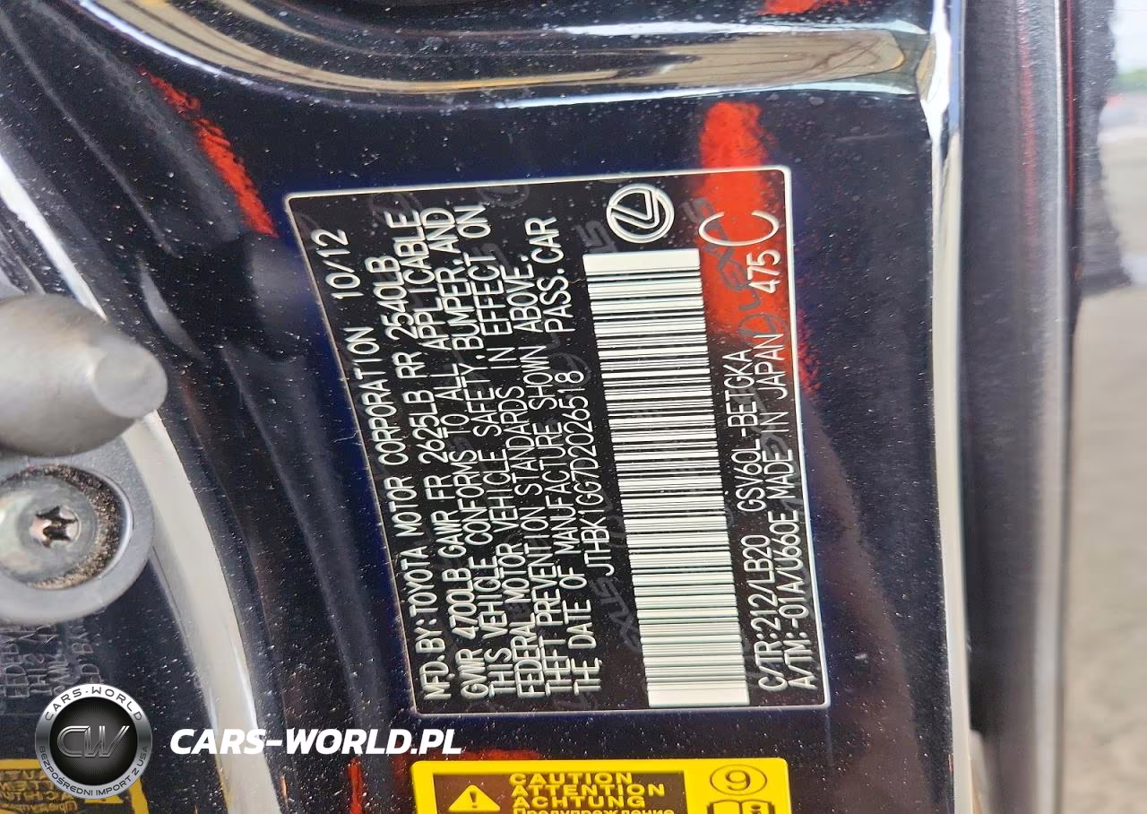 2013 Lexus Es 350 VIN:JTHBK1GG7D2026518 - 12