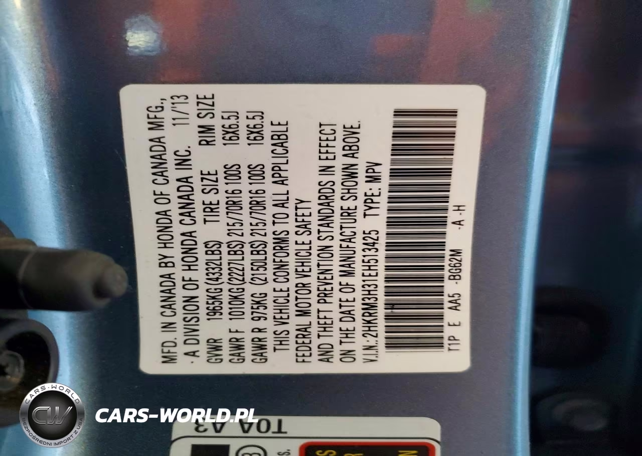 2014 Honda Cr-V Lx VIN:2HKRM3H31EH513425 - 13