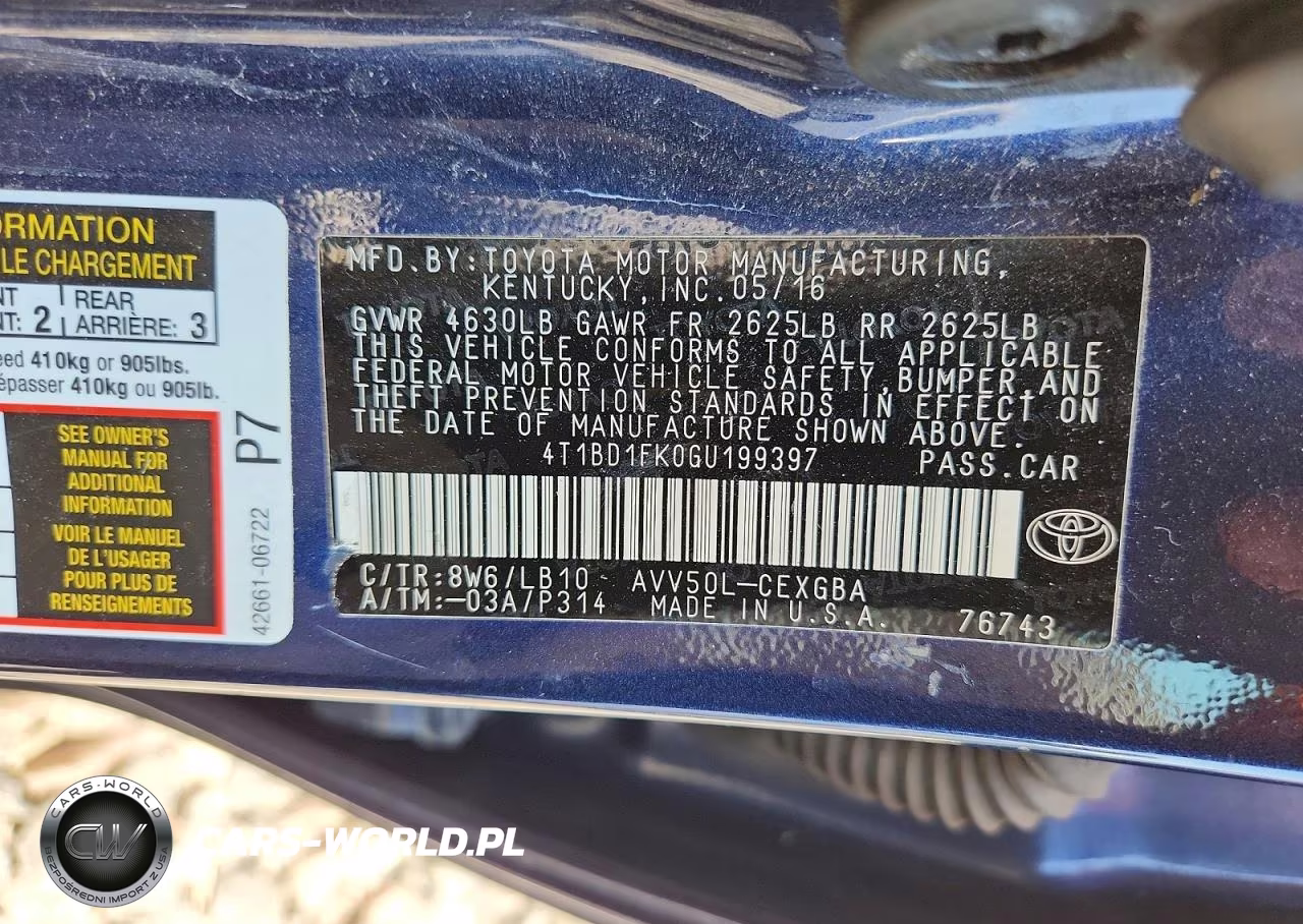 2016 Toyota Camry Hybrid Xle VIN:4T1BD1FK0GU199397 - 12