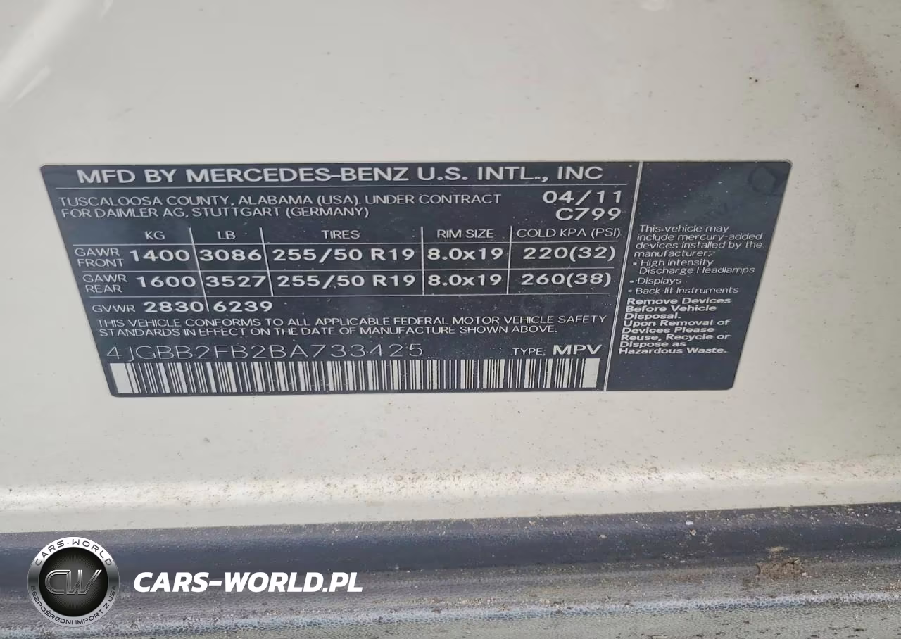 2011 Mercedes-Benz Ml 350 Bluetec VIN:4JGBB2FB2BA733425 - 13