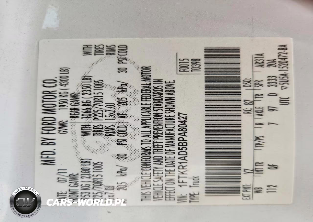 2011 Ford Ranger VIN:1FTKR1AD5BPA80427 - 12