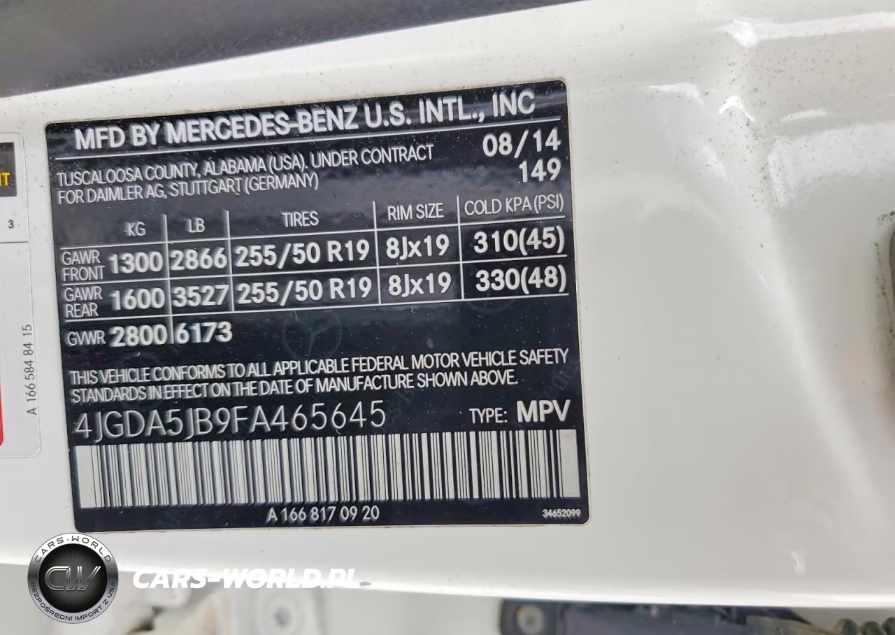 2015 Mercedes-Benz Ml 350 VIN:4JGDA5JB9FA465645 - 12