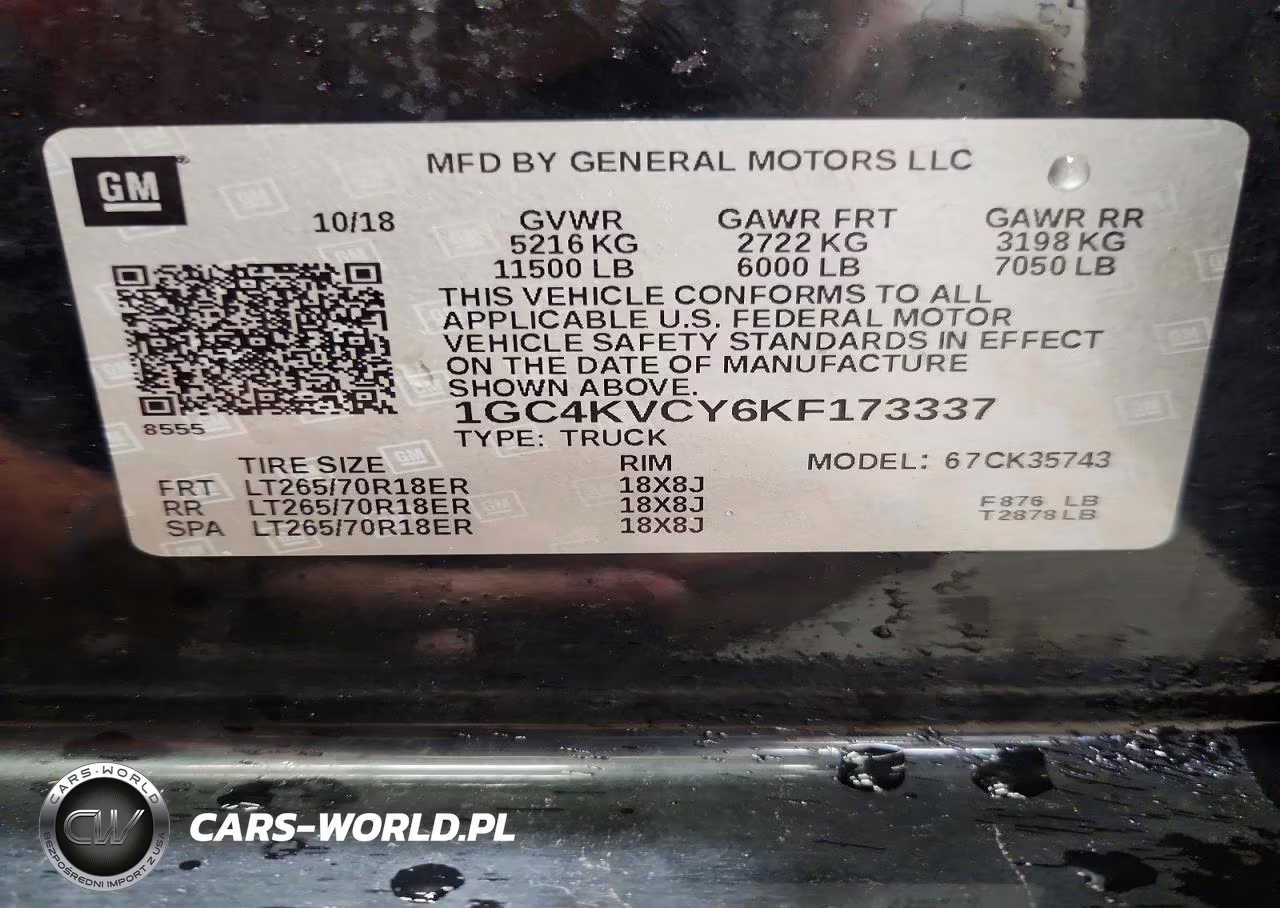 2019 Chevrolet Silverado K3500 VIN:1GC4KVCY6KF173337 - 12