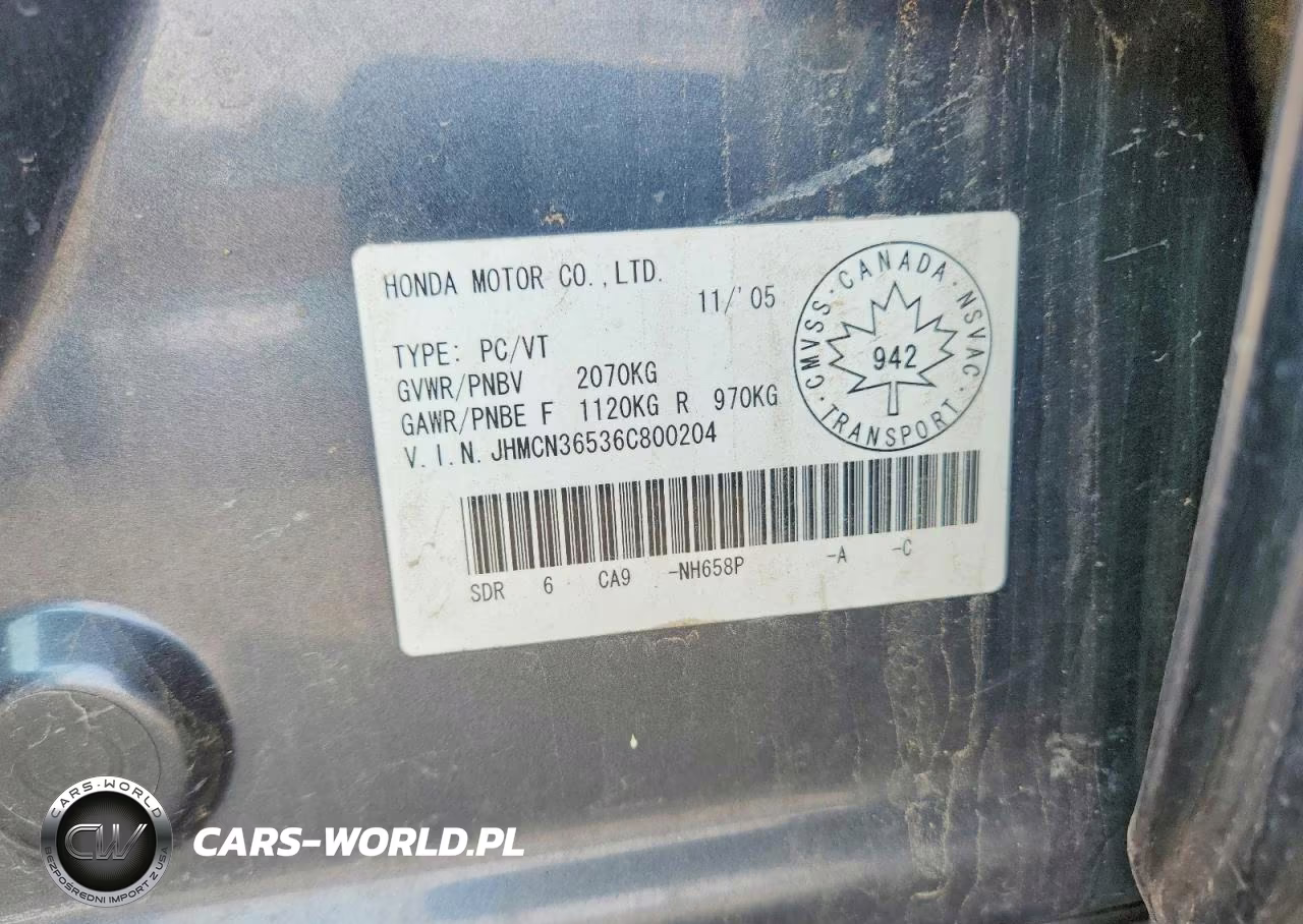 2006 Hond Accord Hybrid VIN:JHMCN36536C800204 - 12