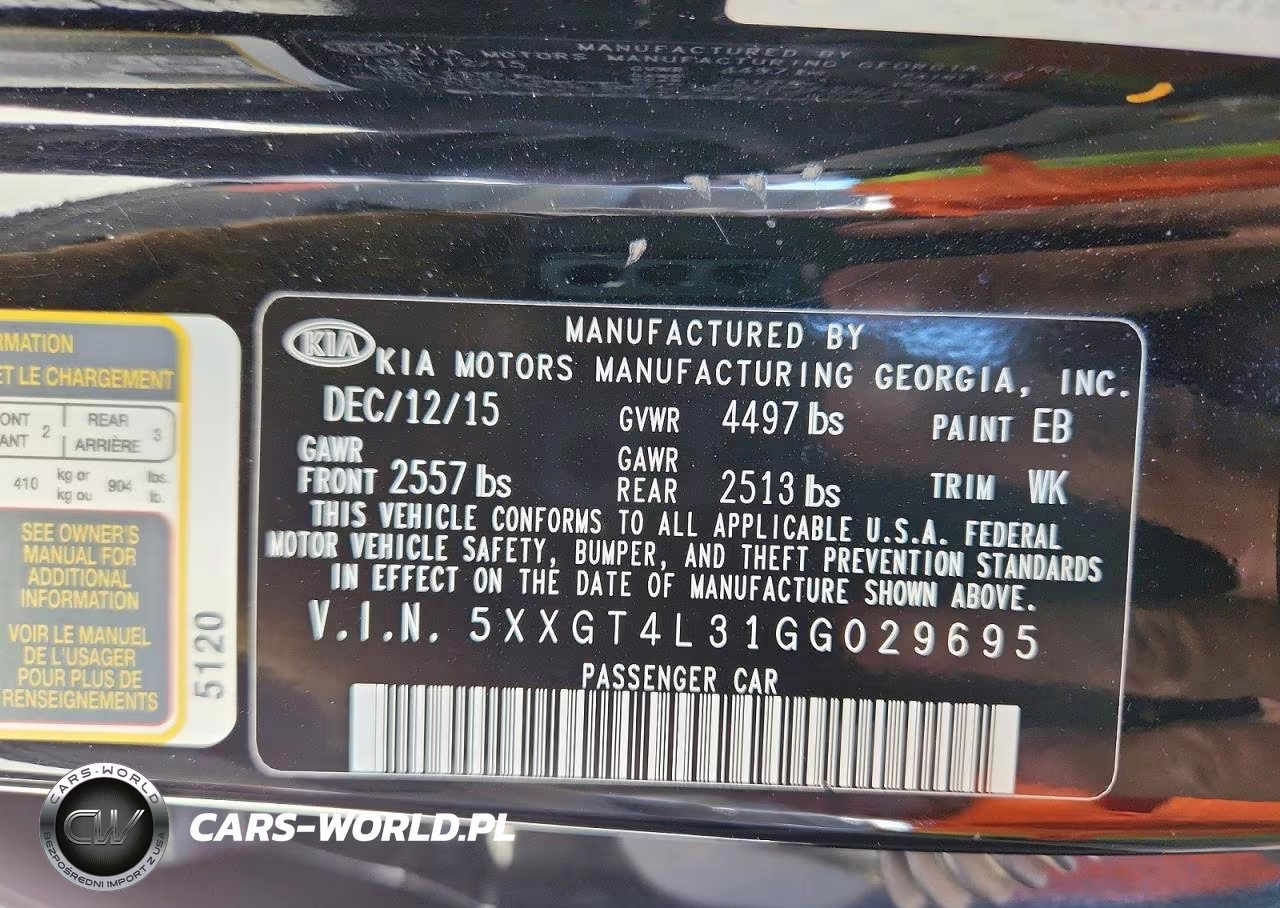 2016 Kia Optima Lx VIN:5XXGT4L31GG029695 - 13