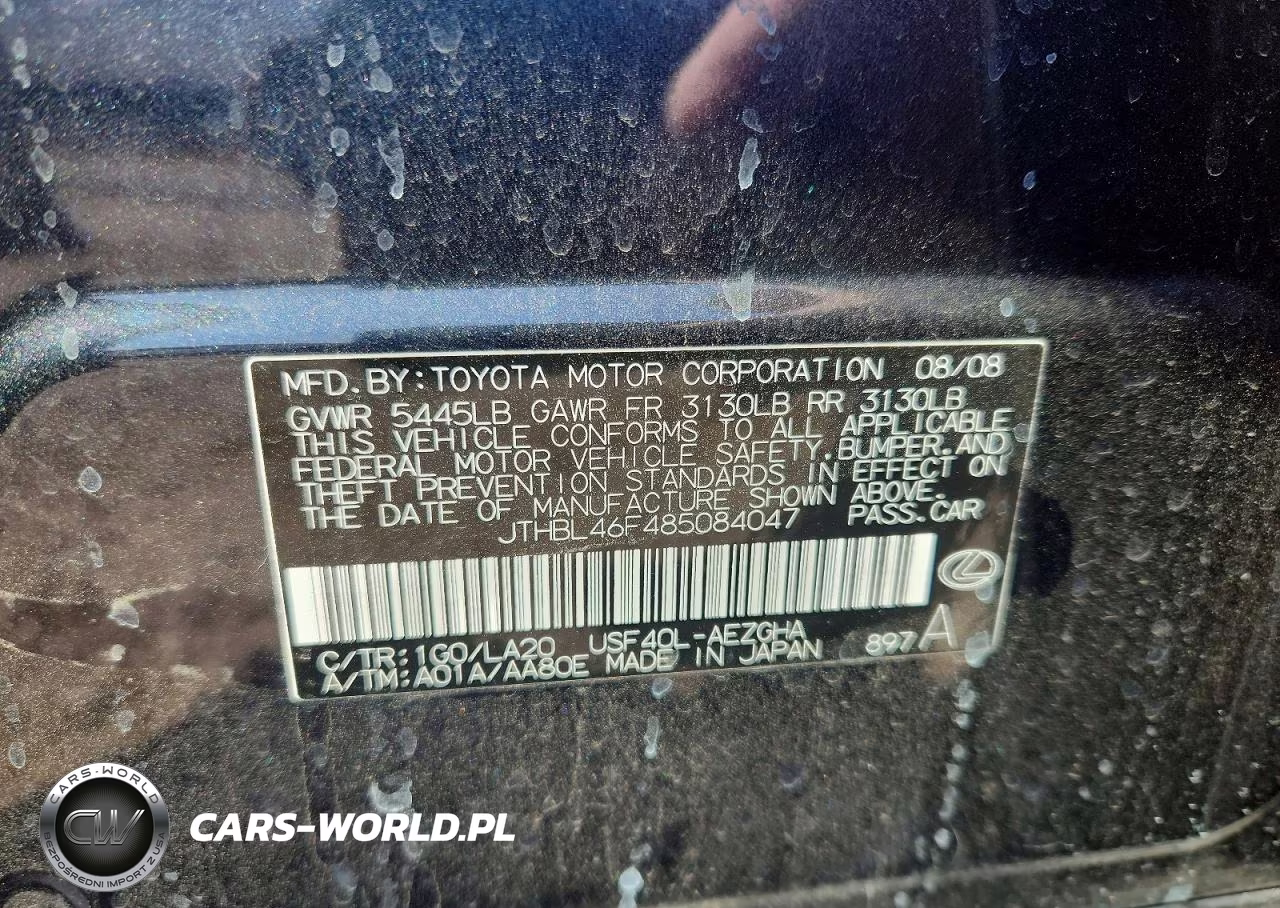 2008 Lexus Ls 460 VIN:JTHBL46F485084047 - 12