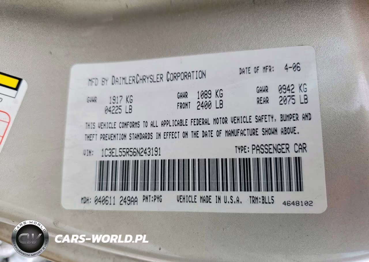 2006 Chrysler Sebring Touring VIN:1C3EL55R56N243191 - 12