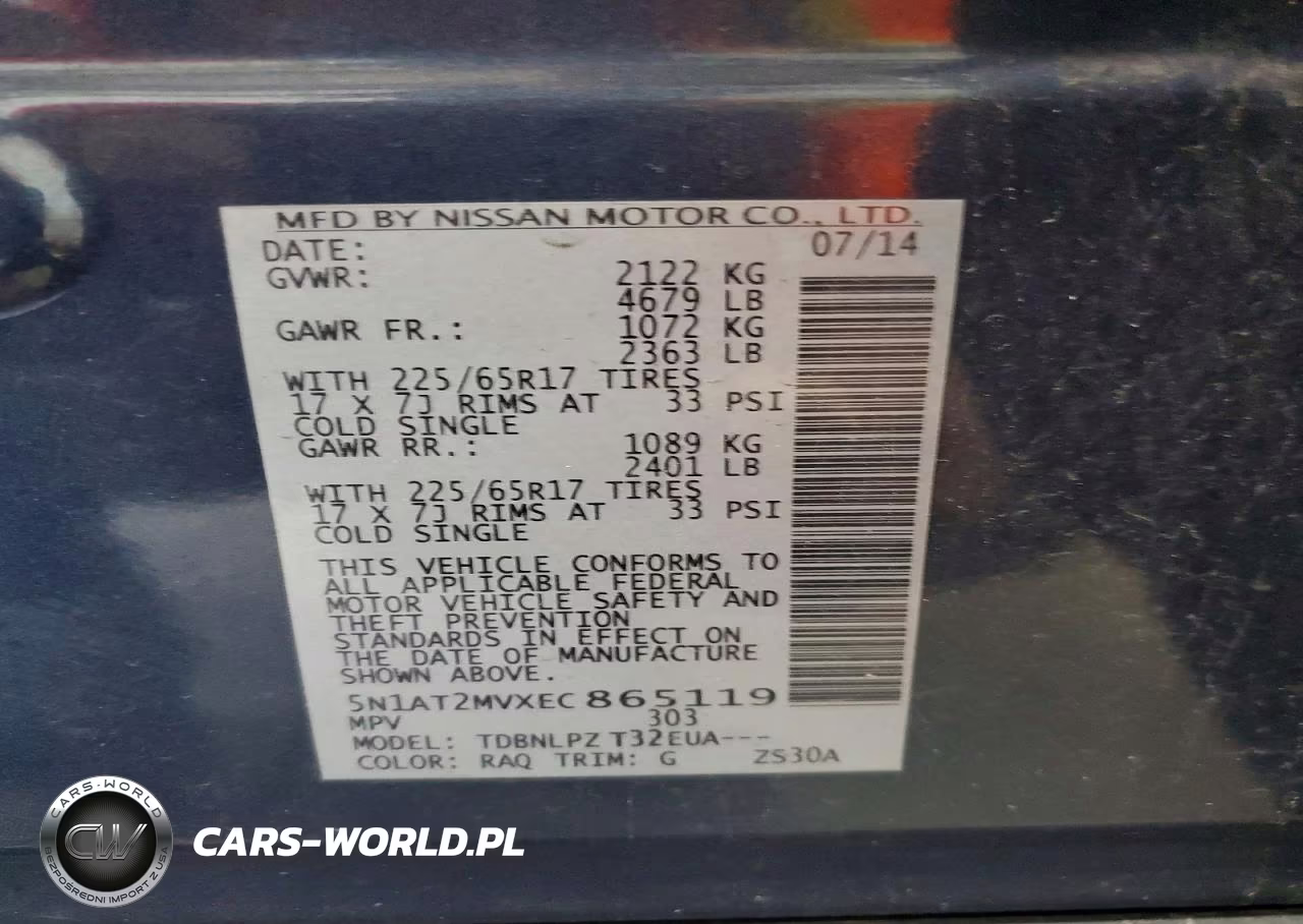 2014 Nissan Rogue S VIN:5N1AT2MVXEC865119 - 13