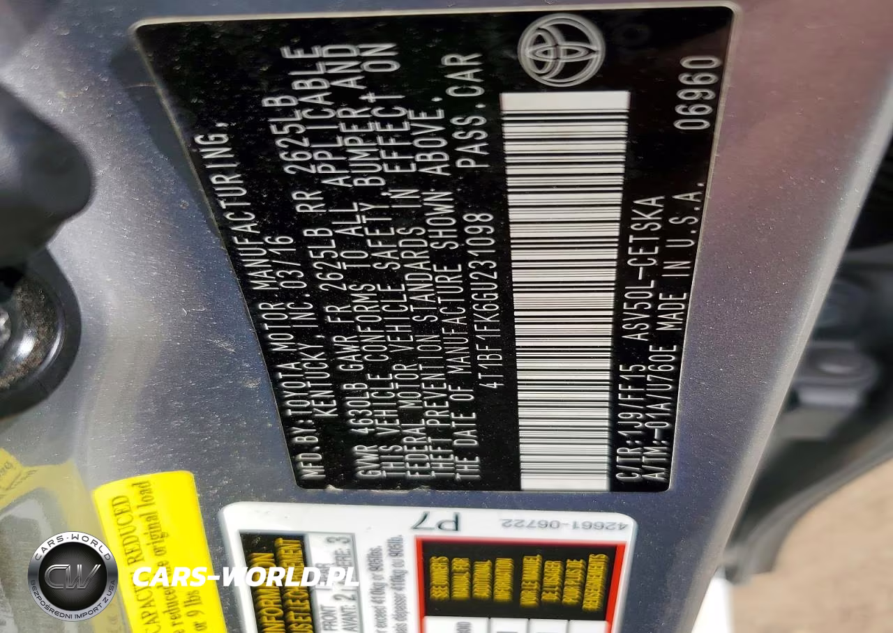 2016 Toyota Camry Se VIN:4T1BF1FK6GU231098 - 12