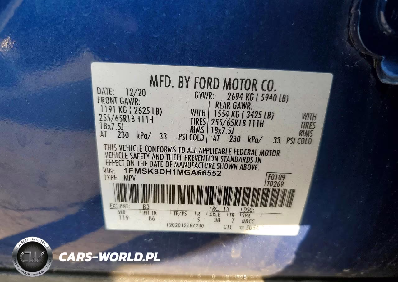 2021 Ford Explorer Xlt VIN:1FMSK8DH1MGA66552 - 13