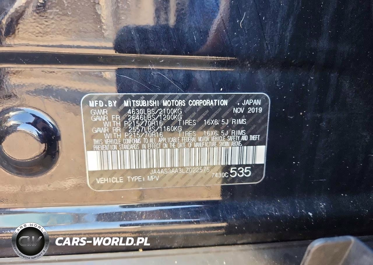 2020 Mitsubishi Eclipse Cross Es VIN:JA4AS3AA3LZ022575 - 13