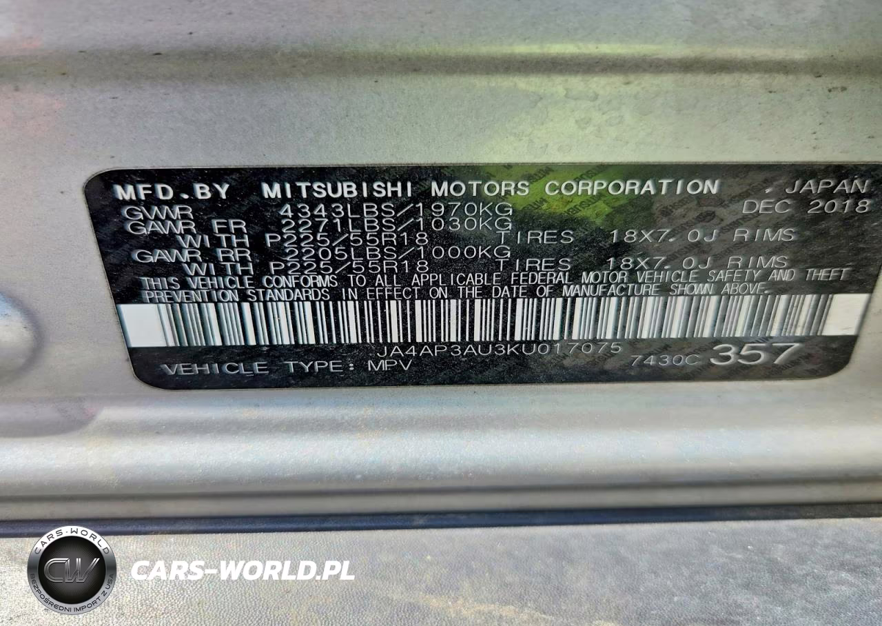 2019 Mitsubishi Outlander Sport Es VIN:JA4AP3AU3KU017075 - 13
