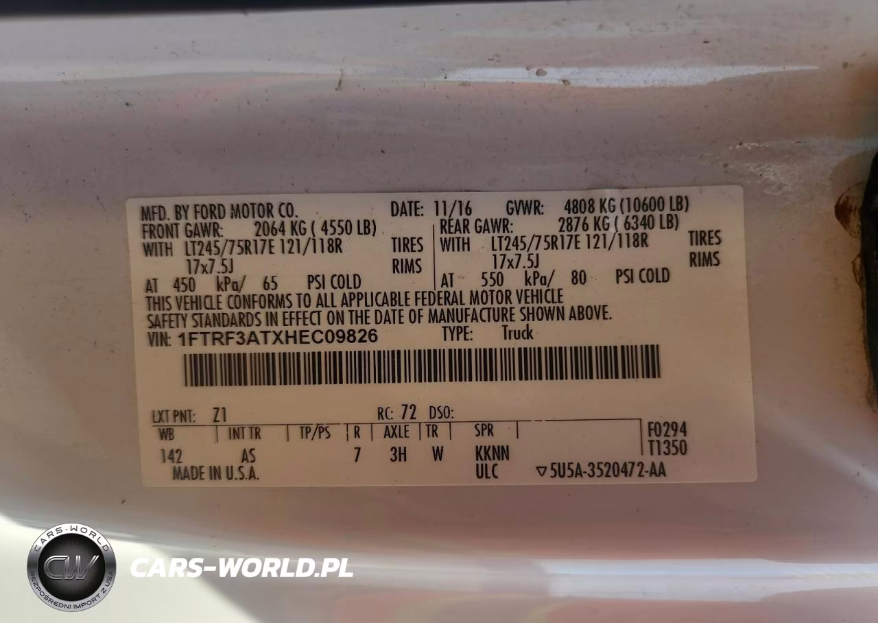 2017 Ford F350 Super Duty VIN:1FTRF3ATXHEC09826 - 12