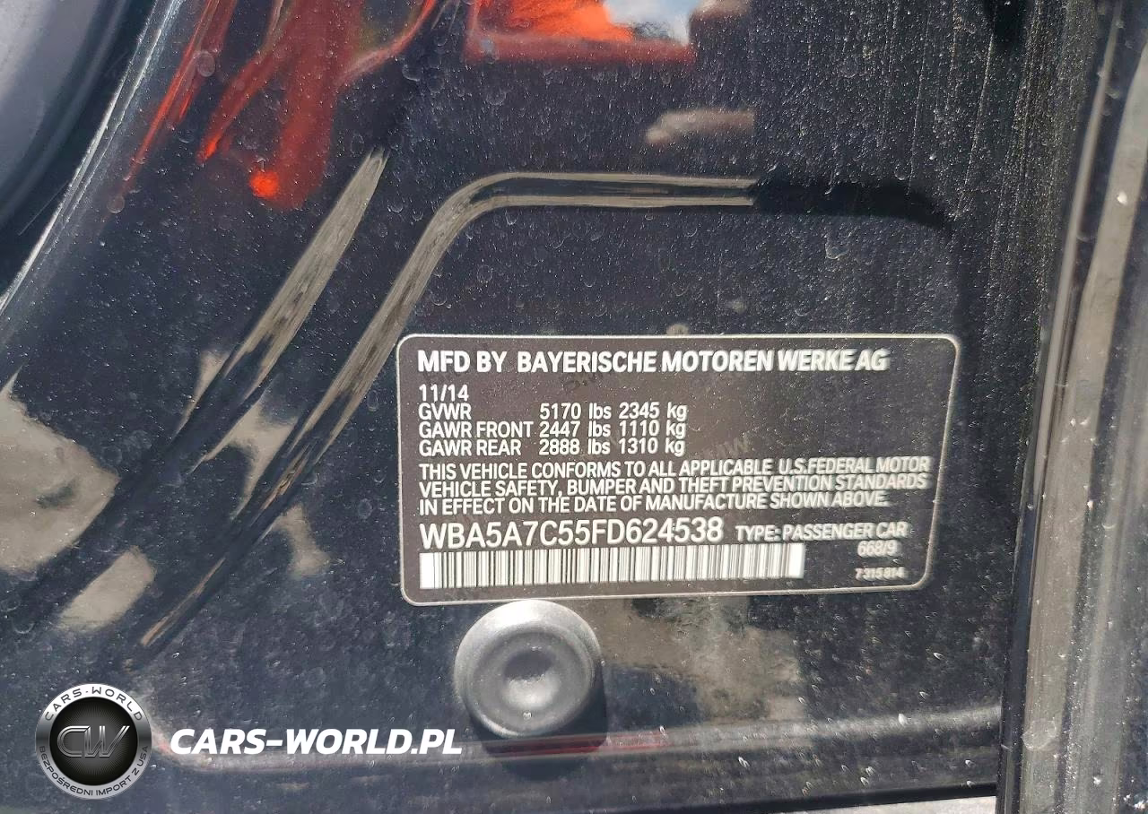 2015 BMW 528 Xi VIN:WBA5A7C55FD624538 - 12