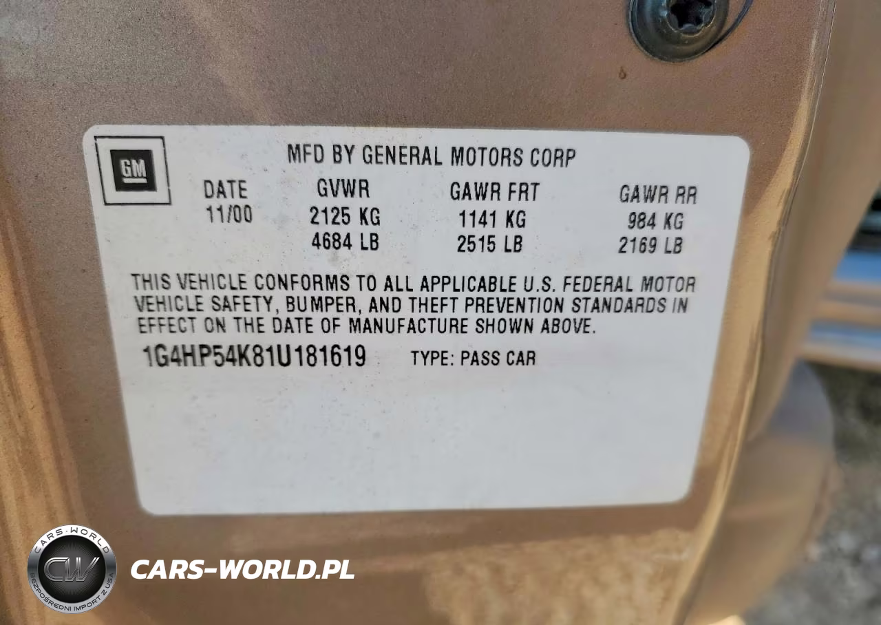 2001 Buick Lesabre Custom VIN:1G4HP54K81U181619 - 12