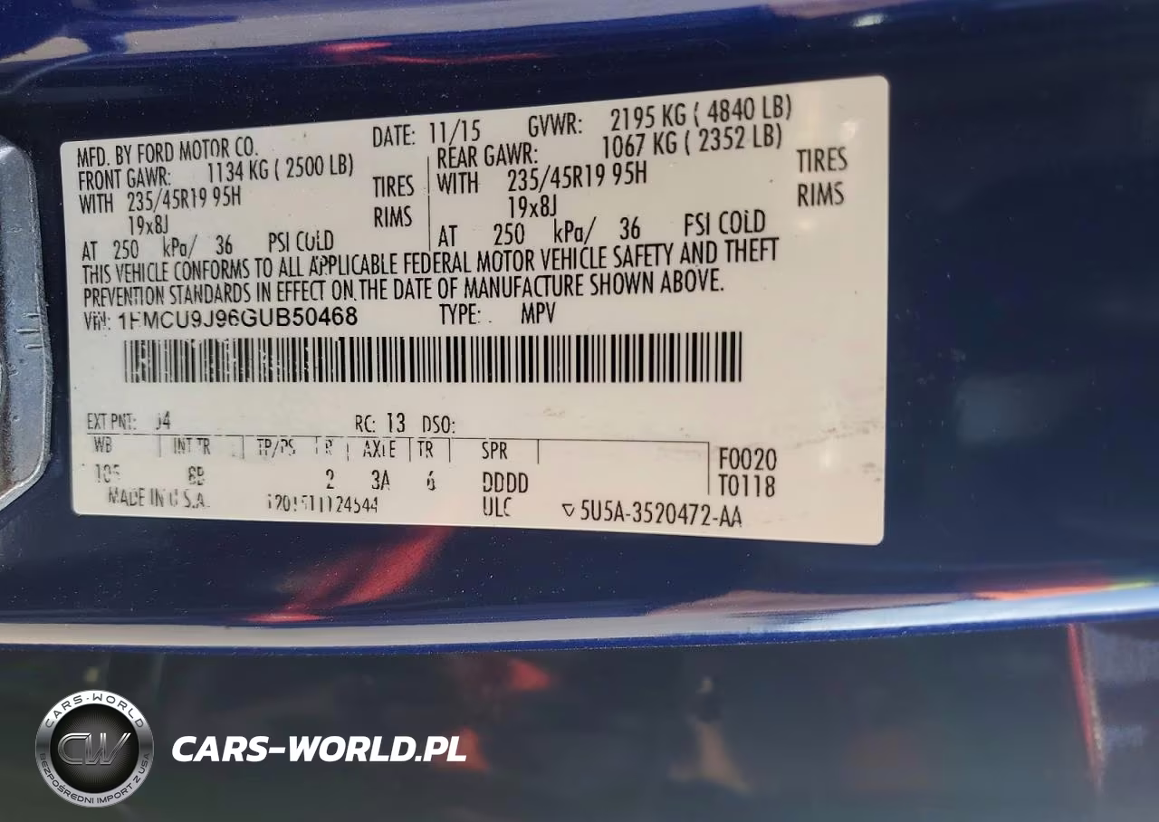 2016 Ford Escape Titanium VIN:1FMCU9J96GUB50468 - 12