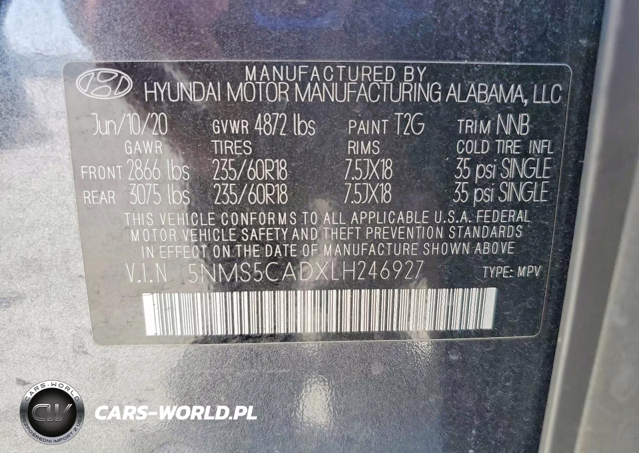 2020 Hyundai Santa Fe Limited VIN:5NMS5CADXLH246927 - 13