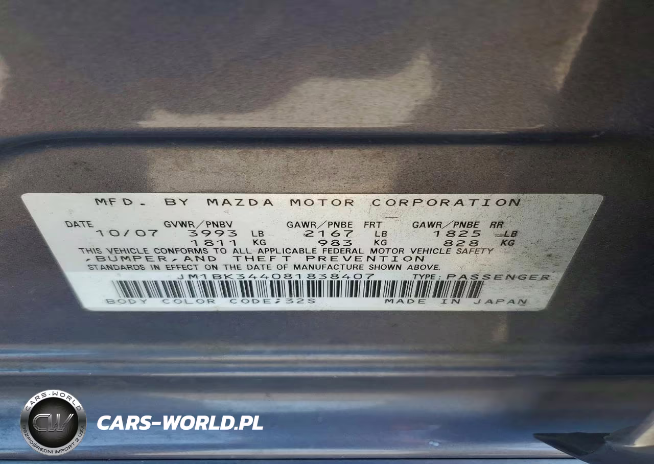 2008 Mazda 3 Hatchback VIN:JM1BK344081838407 - 13