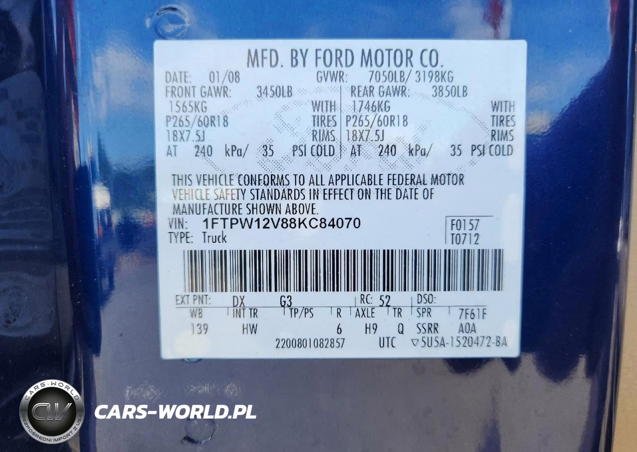 2008 Ford F150 Supercrew VIN:1FTPW12V88KC84070 - 13